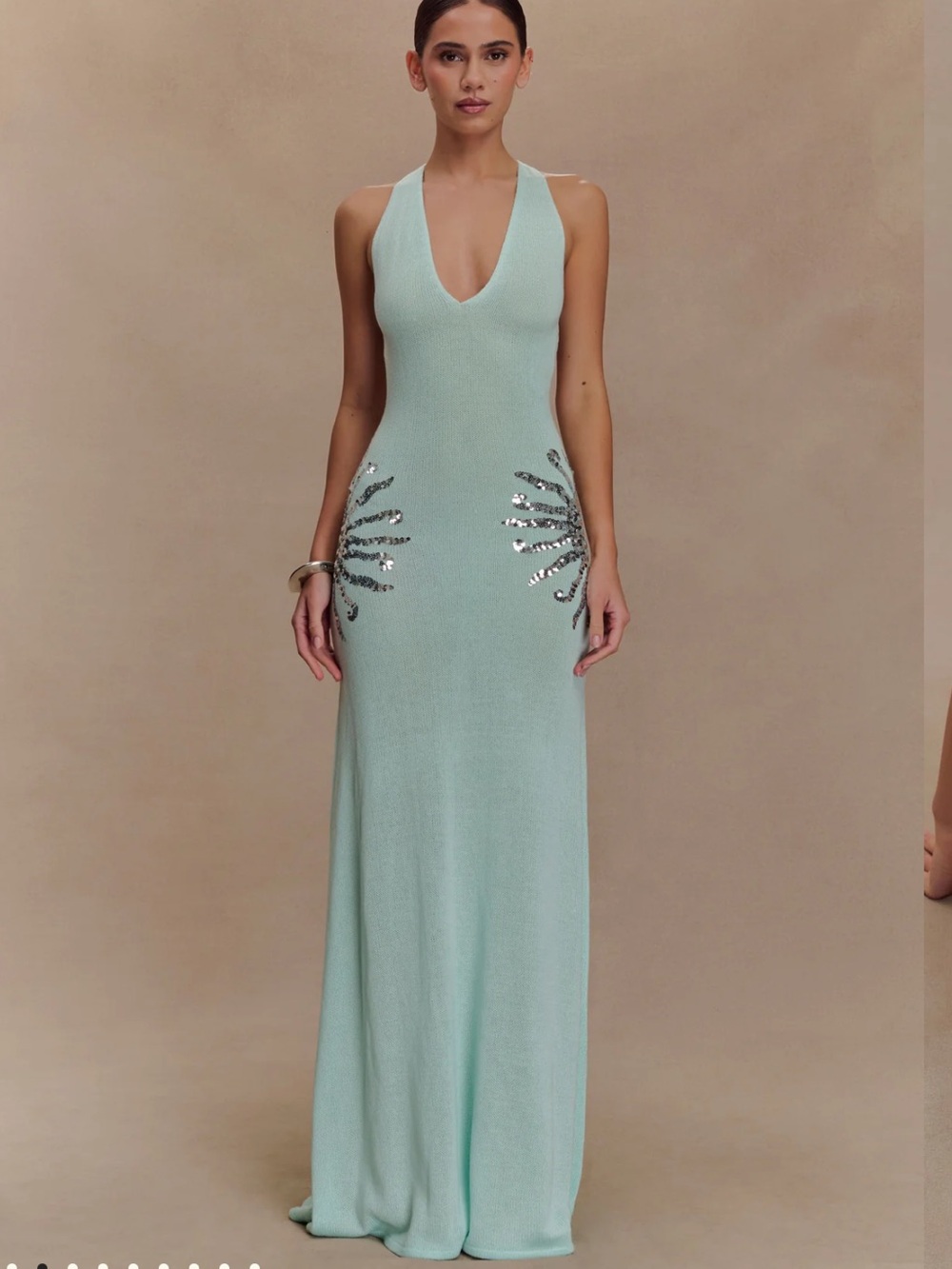 Ellington Knit Maxi Dress With Sequin - Lagoon